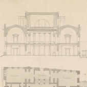 The 'thermal' design: ground plan, elevations and sections
