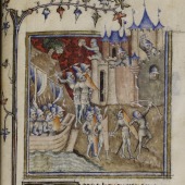 Knights attacking a Saracen castle