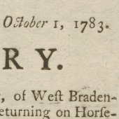 A robbery – October 1, 1783